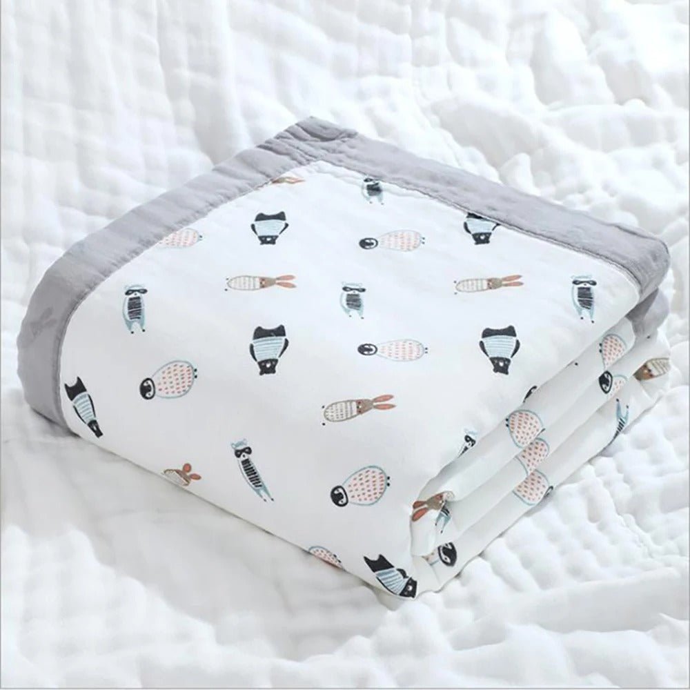 couverture bebe gaze de coton douillet variant polaire calinou