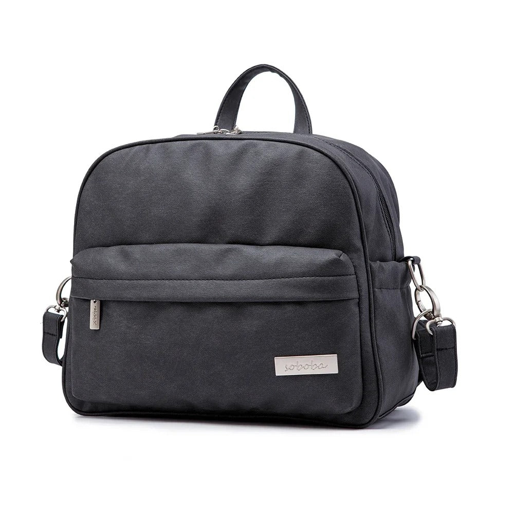 sac à langer sac à dos cuir noir moderne spacieux