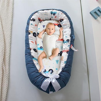berceau bébé confortable nidportablebebe voiture bleue