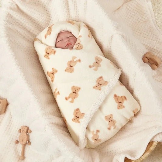 blotti dans couverture polaire bebe beige ourson hottie