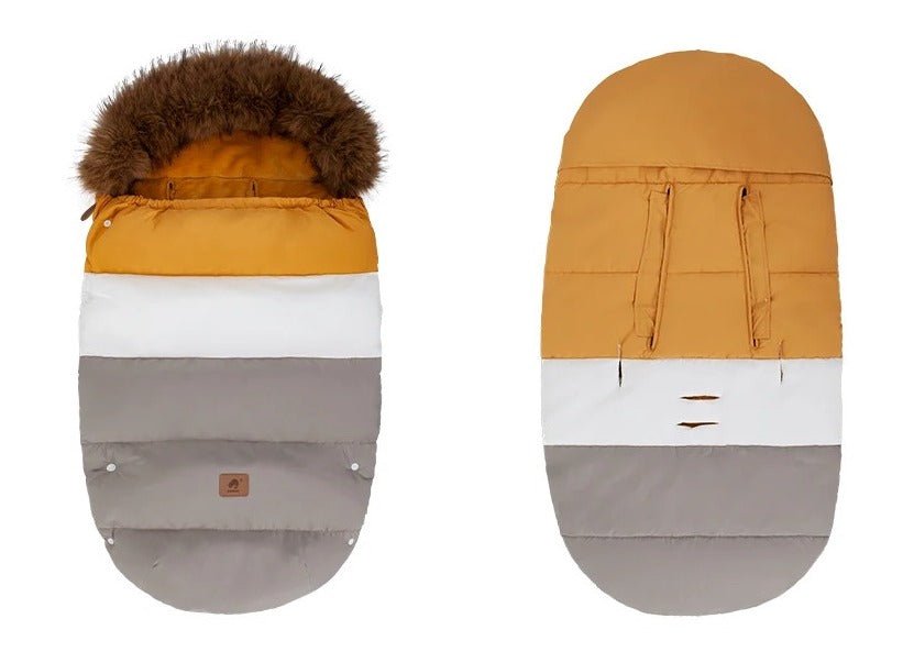 chancelière pour poussette jaune bouclier contre froid tricolore