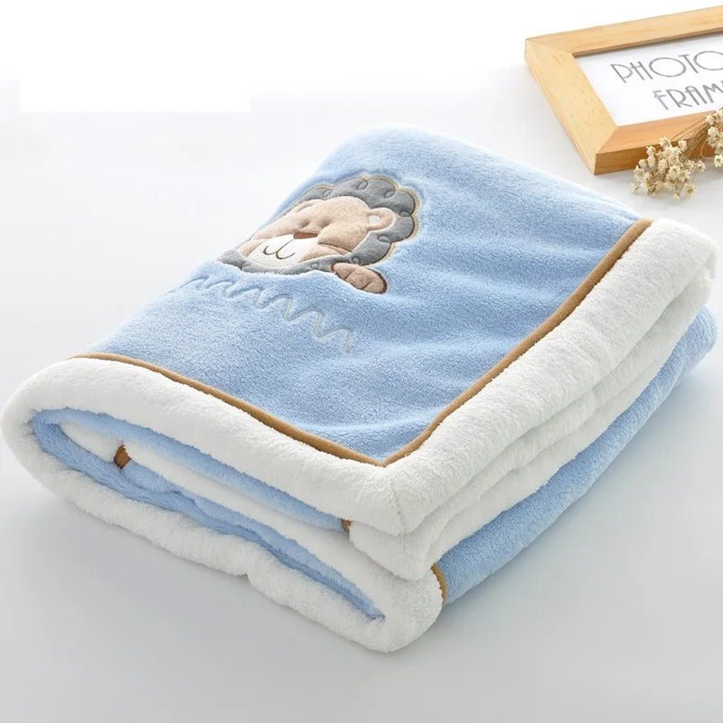 couverture bebe bleu épaisse
