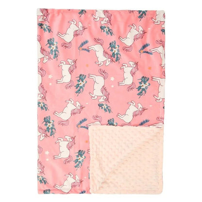 couverture bebe epaisse grande taille motif licorne rose