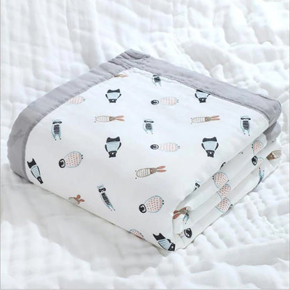 couverture bebe gaze de coton douillet variant polaire calinou