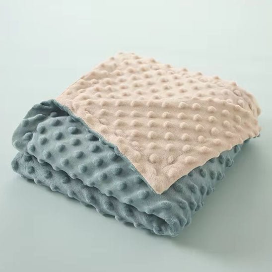 couverture bébé réversible beige plié réversible