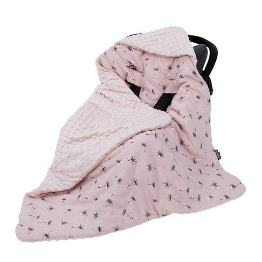 couverture cosy rose reversible avec fleur siege auto bebe