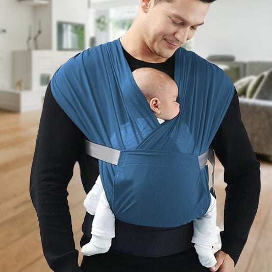 écharpe de portage bébé bleu enveloppant koala