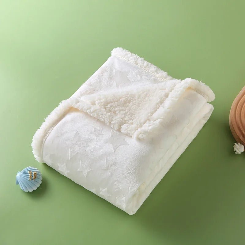 etoile blanche par terre couverture polaire bebe hottie