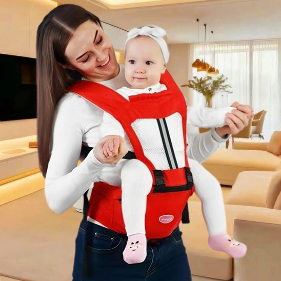 kangourou pour bebe rouge portage devant assise ergonomic