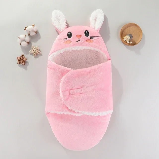 lapin nid d'ange bebe rose pose a cote etoile rosy
