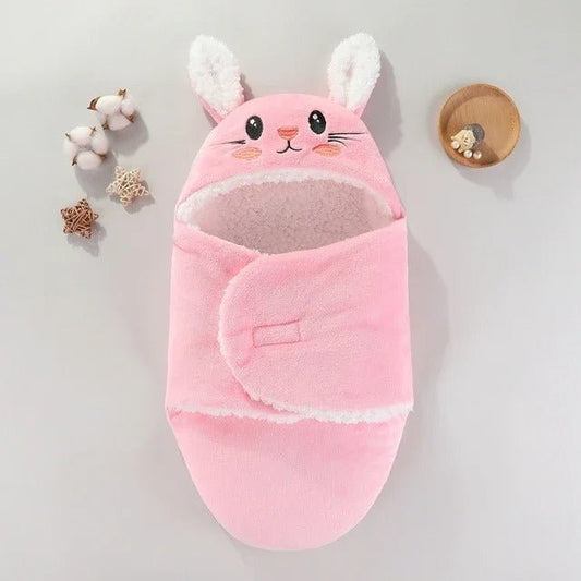 lapin nid d'ange bebe rose pose a cote etoile rosy