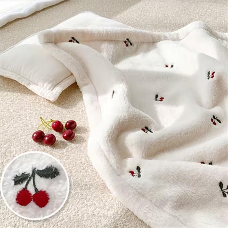 magnifique couverture bébé cerise jeté avec fruit floraison