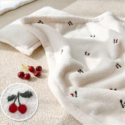 magnifique couverture bébé cerise jeté avec fruit floraison