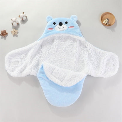 ouvert nid d'ange petit ourson bleu chaud pour bebe