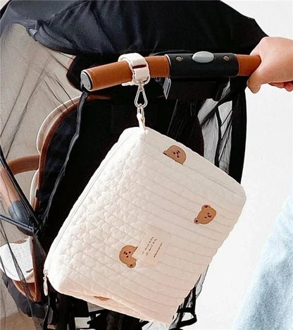 petit sac à langer avec attache poussette mamhandbags ours