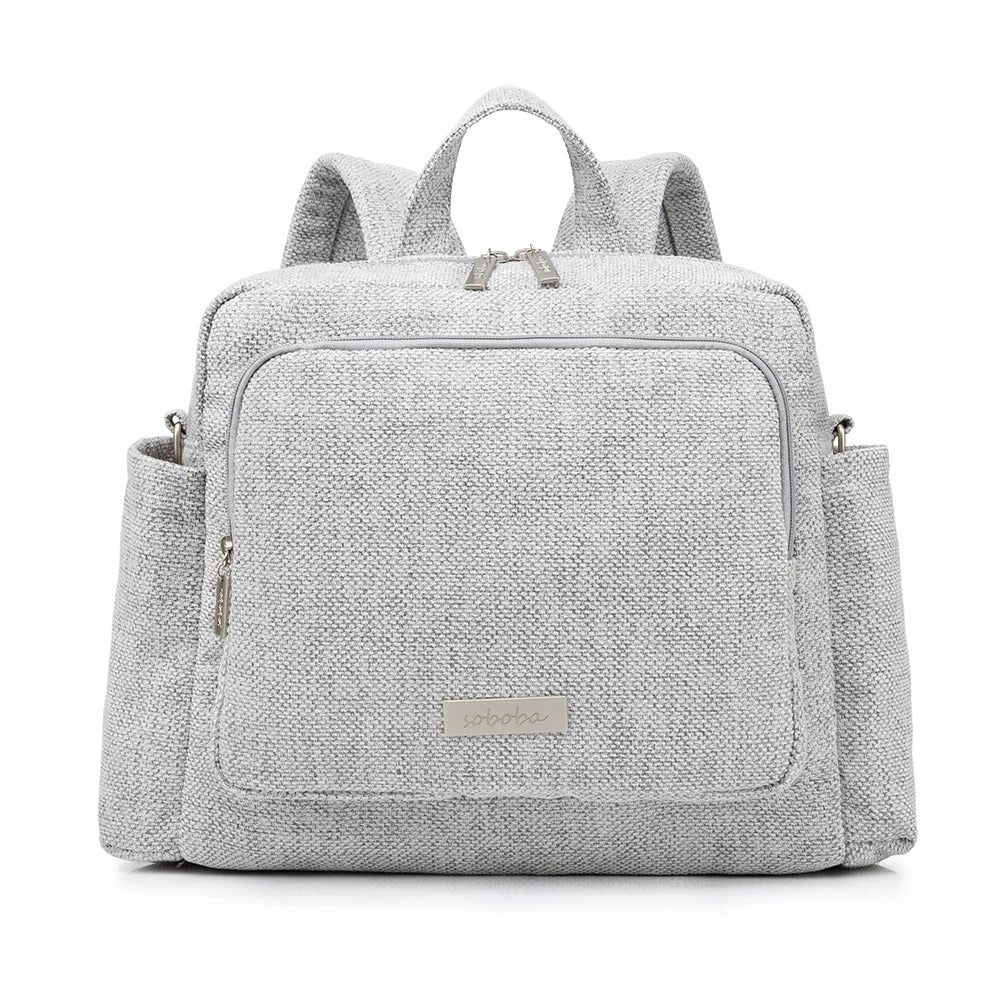 sac a dos a langer bebe gris elegance tweed