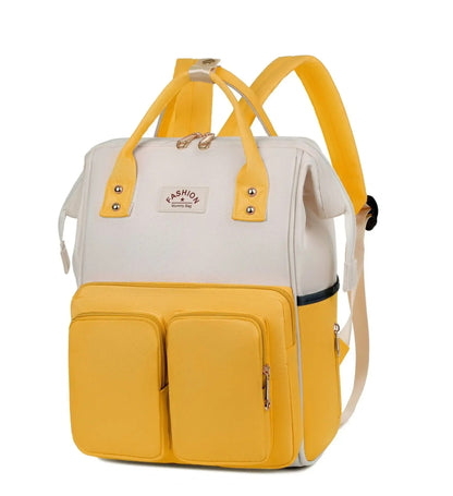 sac a dos a langer jaune multi-fonctionnel elegant