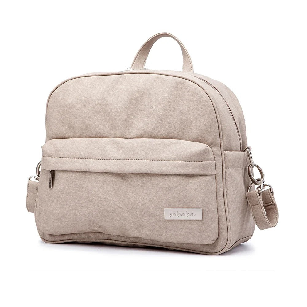 sac à langer sac à dos beige moderne spacieux