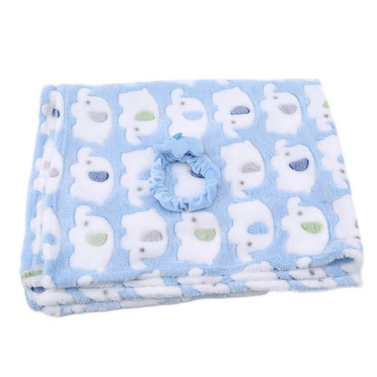 ultra couverture polaire bébé éléphant bleu avec attache
